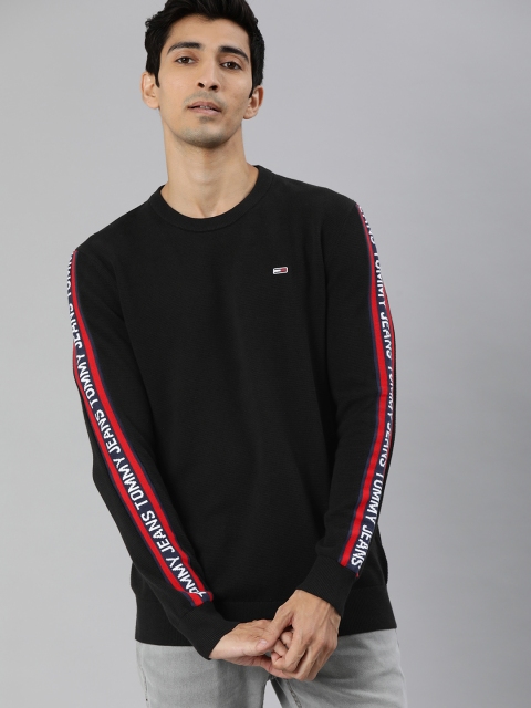 

Tommy Hilfiger Men Black Solid Pullover Sweater