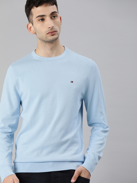 

Tommy Hilfiger Men Blue Solid Pullover Sweater