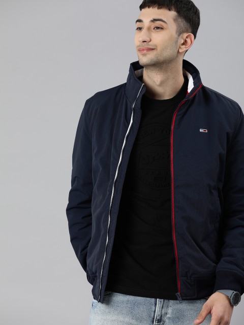 

Tommy Hilfiger Men Navy Blue Solid Bomber Jacket