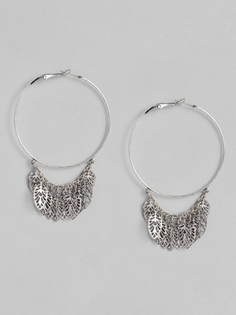 

DressBerry Silver-Toned Circular Hoop Earrings