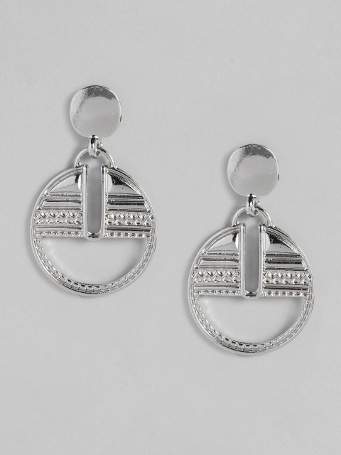 

DressBerry Silver-Plated Circular Drop Earrings