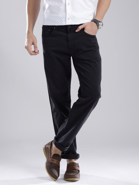 

GANT Men Navy Blue Flat-Front Trousers