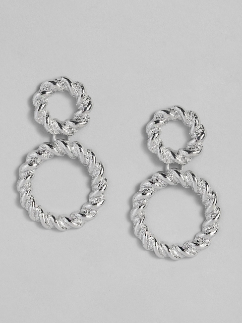 

DressBerry Silver-Plated Circular Drop Earrings