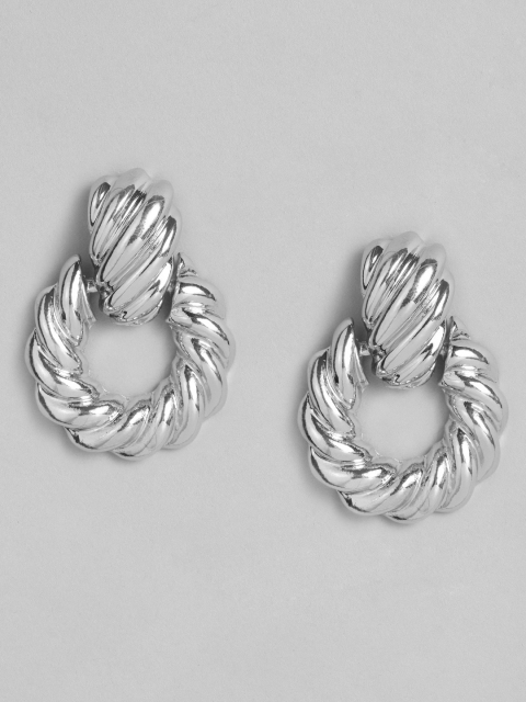 

DressBerry Silver-Toned Contemporary Drop Earrings