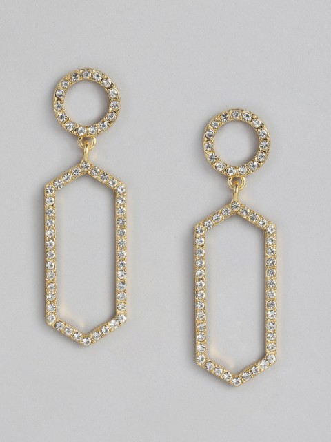 

DressBerry Gold-Toned Geometric Drop Earrings