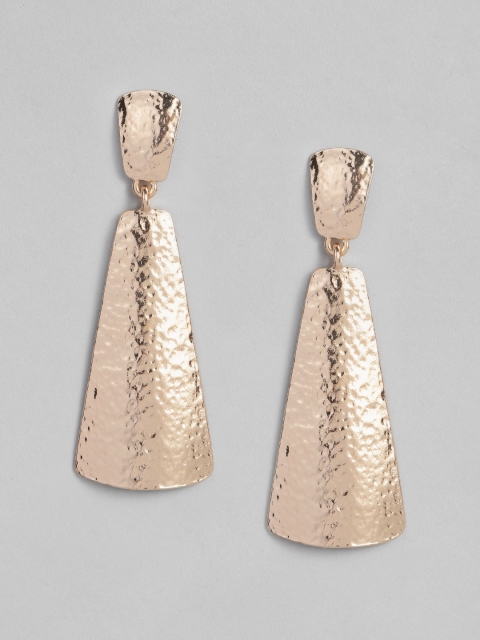 

DressBerry Gold-Toned Triangular Drop Earrings