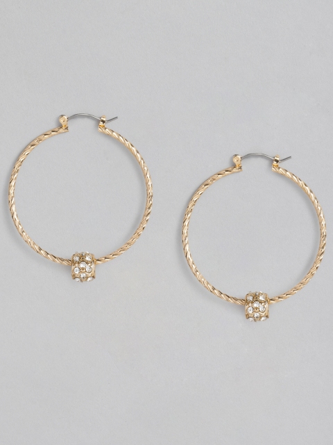

DressBerry Gold-Plated Embellished Circular Hoop Earrings