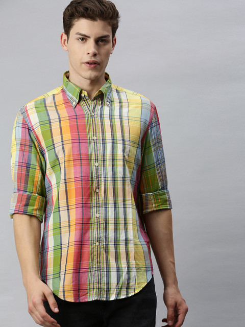 

GANT Men Multicoloured Regular Fit Checked Casual Shirt, Multi