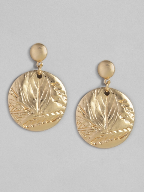 

DressBerry Gold-Plated Circular Drop Earrings