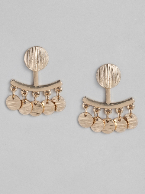 

DressBerry Gold-Plated Quirky Drop Earrings With Detachable Studs