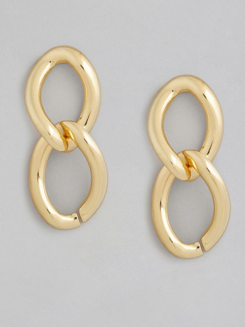 

DressBerry Gold-Toned Circular Drop Earrings