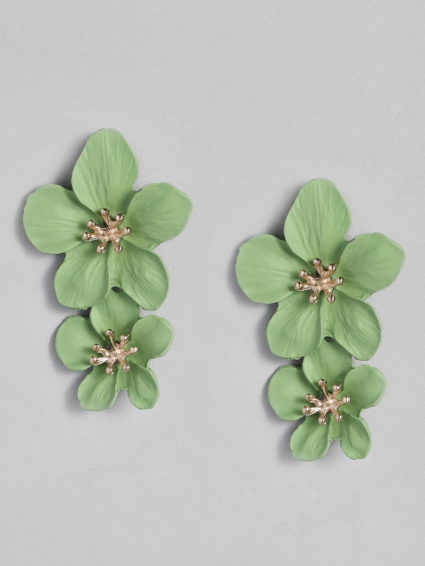 

DressBerry Green Floral Drop Earrings