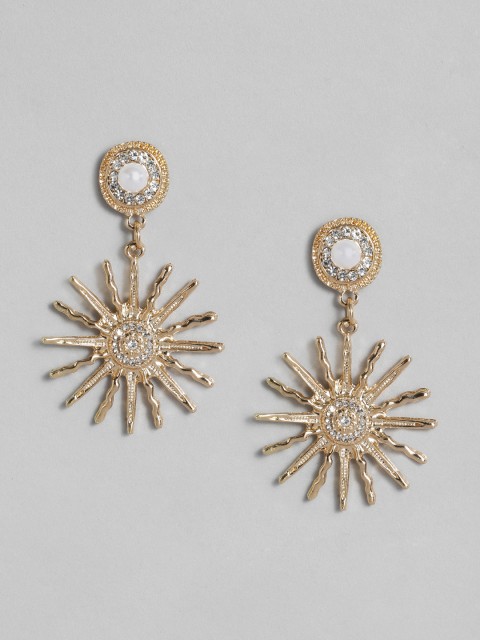 

DressBerry Gold-Toned Floral Drop Earrings