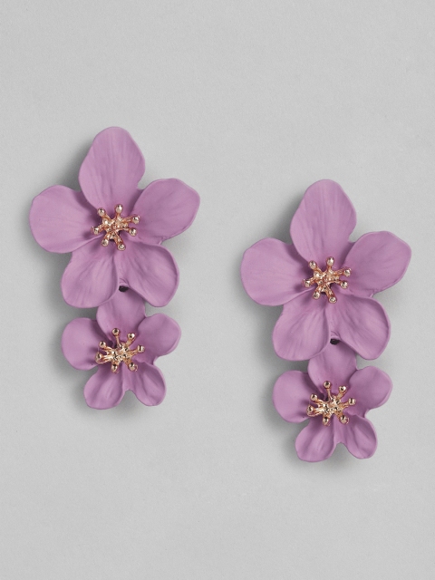 

DressBerry Purple Floral Drop Earrings