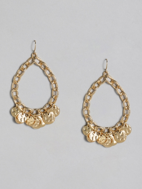

DressBerry Gold-Plated Teardrop Shaped Drop Earrings
