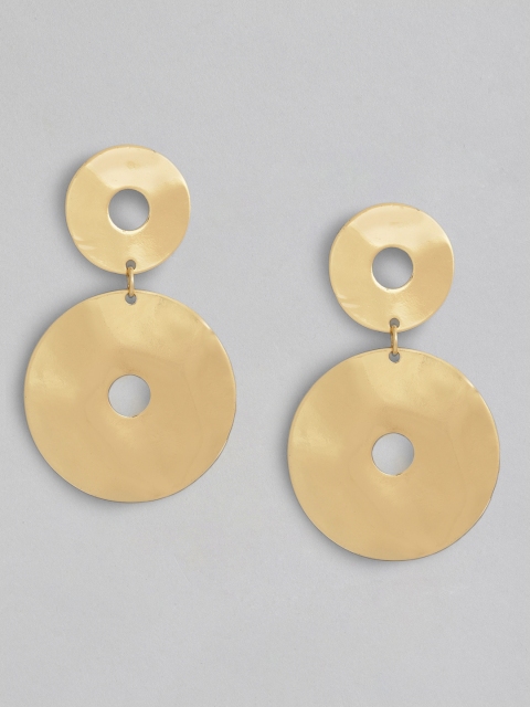 

DressBerry Gold-Toned Circular Drop Earrings