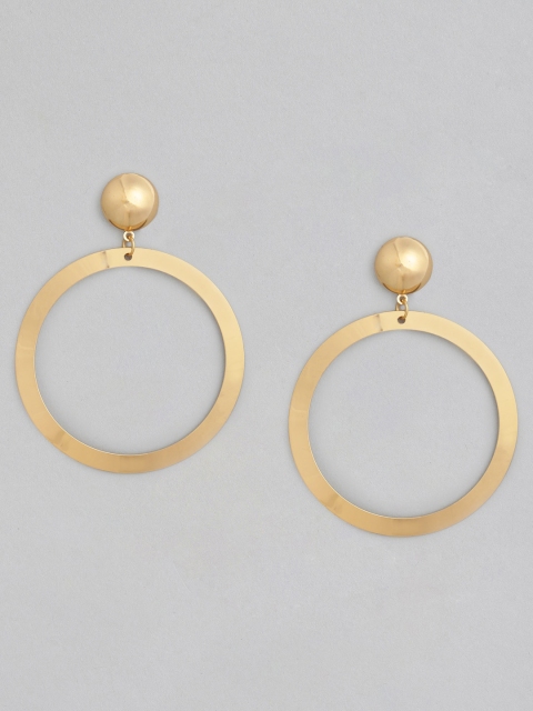 

DressBerry Gold-Toned Circular Drop Earrings