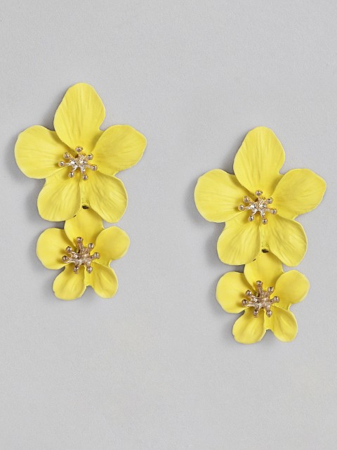 

DressBerry Yellow Gold-Plated Floral Drop Earrings