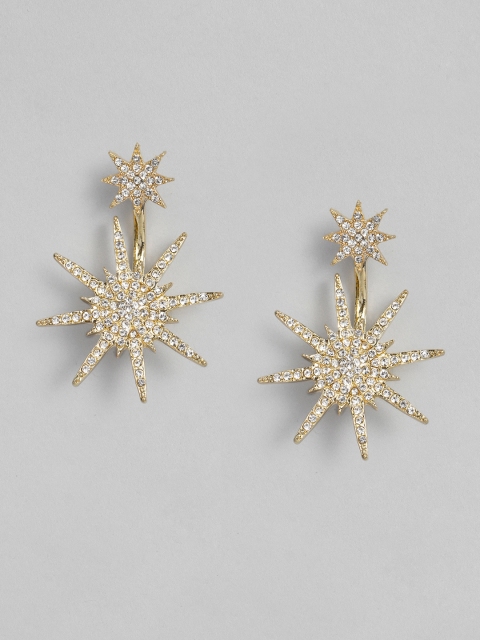 

DressBerry Gold-Toned Star Shaped Drop Jacket Earrings