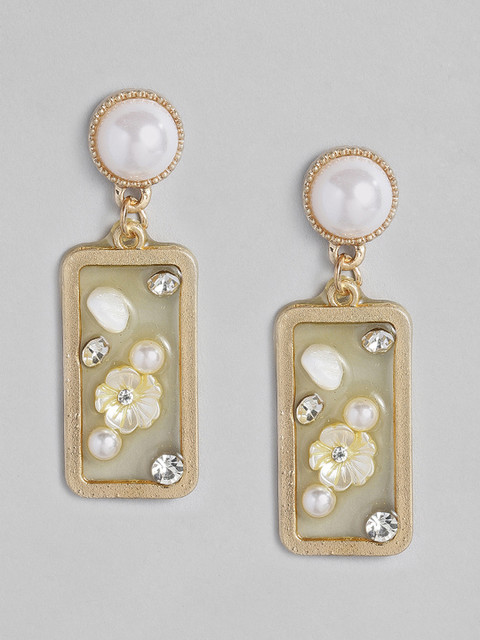 

DressBerry Gold-Plated Embellished Geometric Drop Earrings