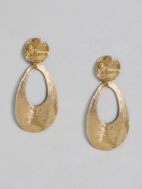 

DressBerry Gold-Toned Oval Drop Earrings