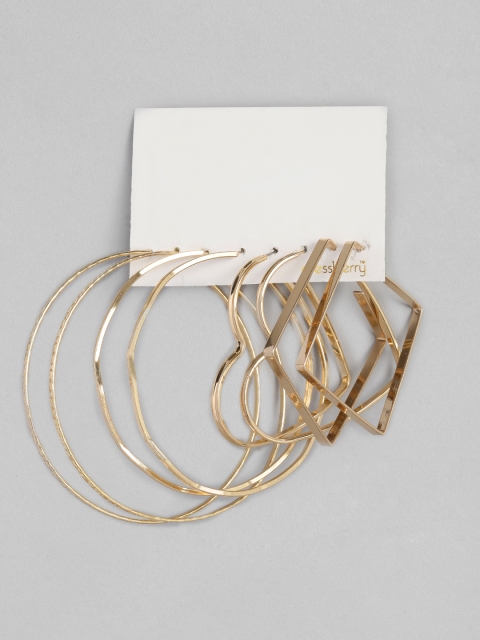 

DressBerry Set of 4 Hoop Earrings, Gold