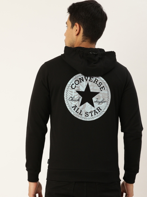 

Converse Men Black & Off-White Printed Hooded Sweatshirt