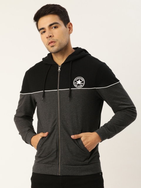 

Converse Men Grey & Black Colourblocked Hooded Sweatshirt