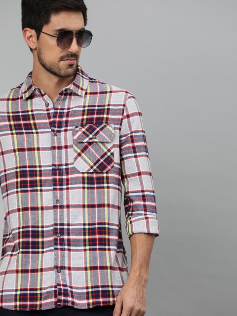 

Tommy Hilfiger Men Grey & Multicoloured Regular Fit Checked Casual Shirt