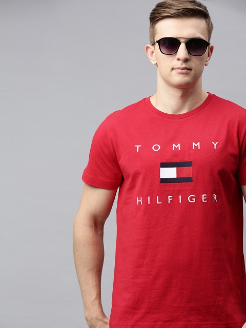 

Tommy Hilfiger Men Red Embroidered Round Neck T-shirt