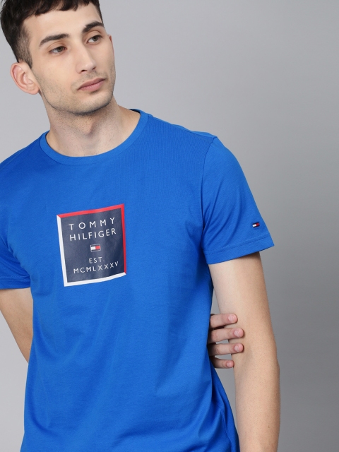 

Tommy Hilfiger Men Blue Printed Round Neck T-shirt