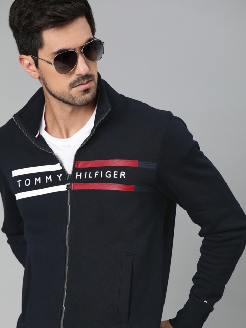 

Tommy Hilfiger Men Navy Blue Embroidered Sweatshirt