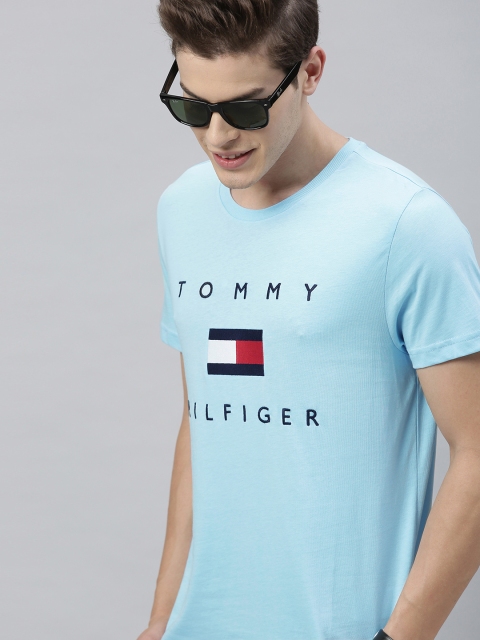 

Tommy Hilfiger Men Blue Printed Round Neck T-shirt