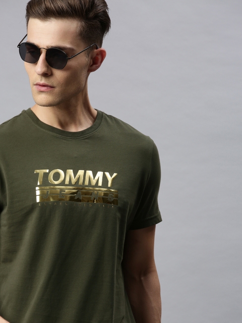 

Tommy Hilfiger Men Green Printed Round Neck T-shirt