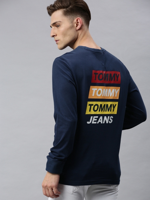 

Tommy Hilfiger Men Navy Blue Printed Round Neck T-shirt