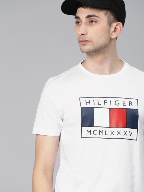 

Tommy Hilfiger Men White Printed Round Neck T-shirt