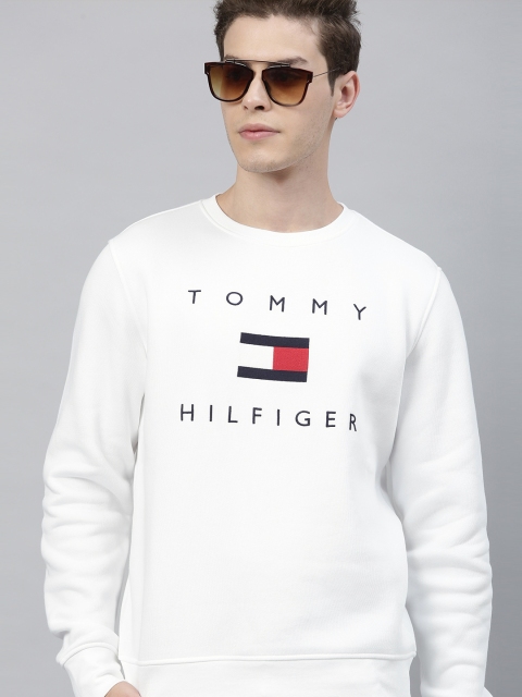 

Tommy Hilfiger Men White Embroidered Sweatshirt