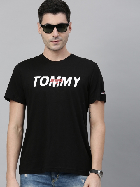 

Tommy Hilfiger Men Black Printed Round Neck T-shirt