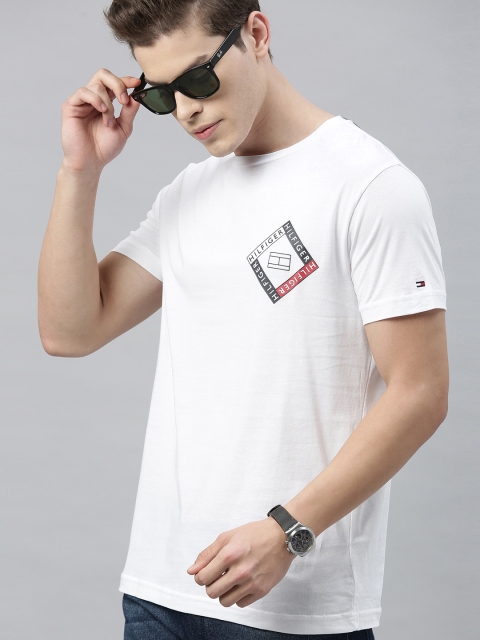 

Tommy Hilfiger Men White Printed Round Neck T-shirt