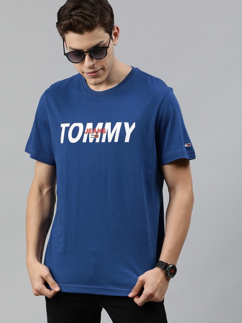

Tommy Hilfiger Men Blue Printed Round Neck T-shirt