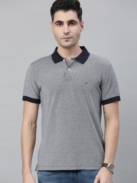 

Tommy Hilfiger Men Grey Solid Polo Collar T-shirt