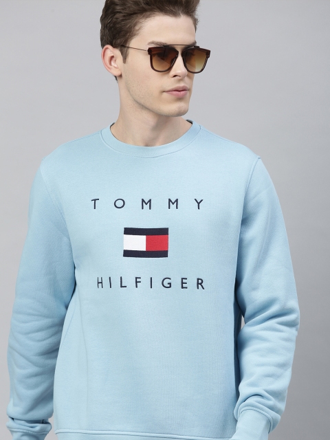 

Tommy Hilfiger Men Blue & White Embroidered Sweatshirt