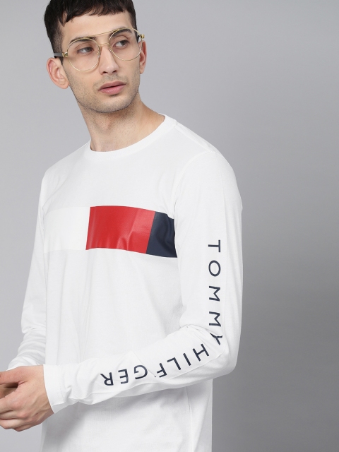 

Tommy Hilfiger Men White Printed Round Neck T-shirt