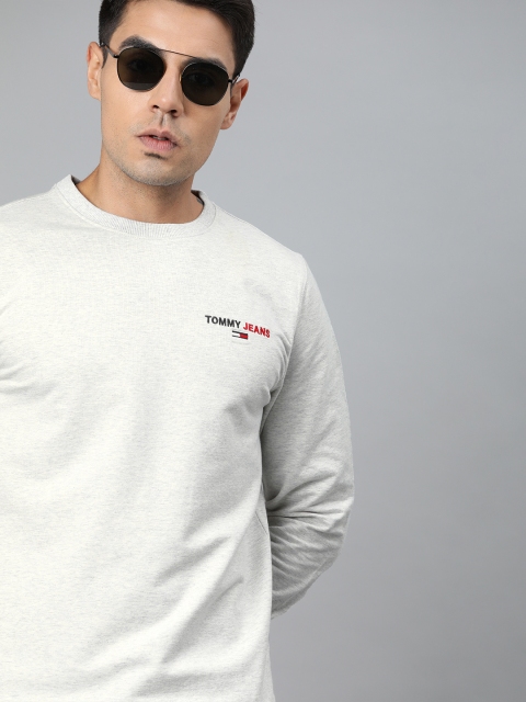 

Tommy Hilfiger Men Grey Melange Solid Sweatshirt