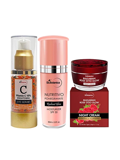 

St.Botanica Vitamin C Eye Serum with Pomegranate Moisturiser & Night Cream, Red