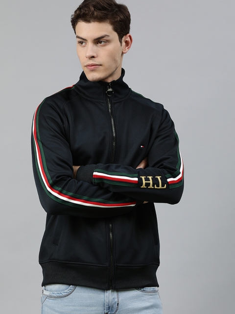 

Tommy Hilfiger Men Navy Blue Solid Sweatshirt with Taping Detail