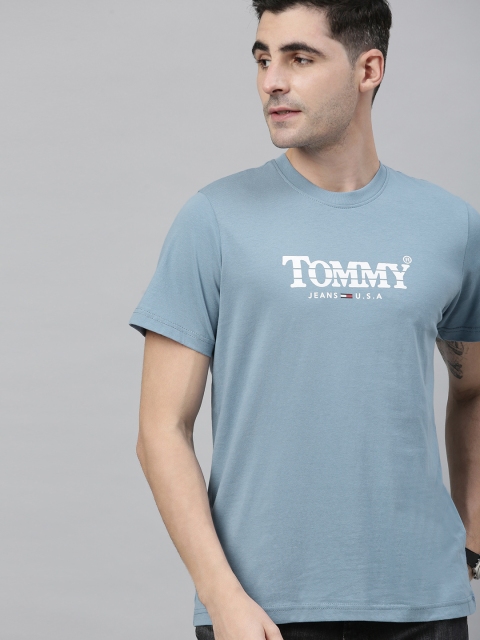 

Tommy Hilfiger Men Blue Printed Round Neck T-shirt