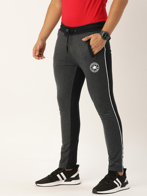 

Converse Men Grey & Black Colourblocked Slim Fit Track Pant