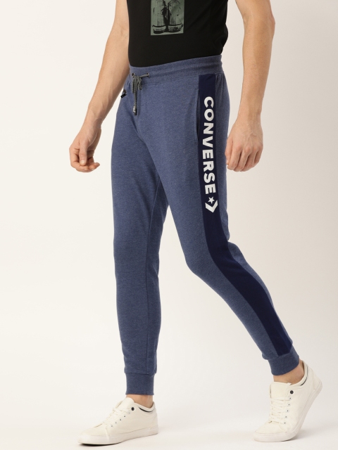 

Converse Men Navy Blue Solid Straight Fit Side Striped Joggers