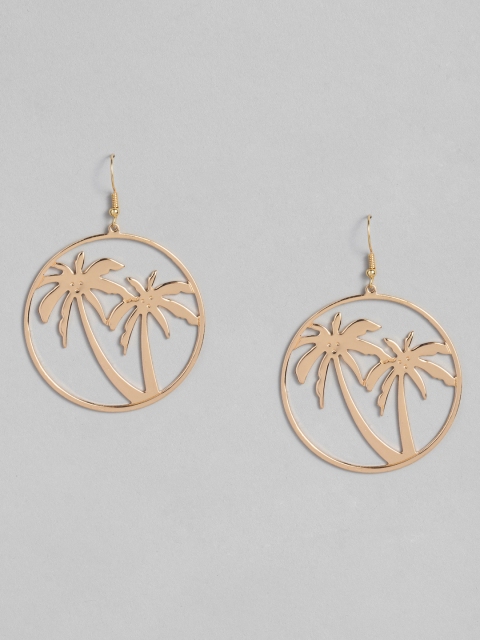 

DressBerry Gold-Plated Circular Drop Earrings